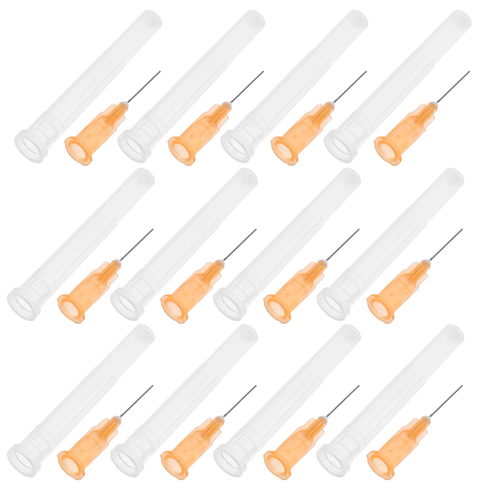 

100pcs Point Gel Needle Refillable Dispensing Tips Stainless Steel Plastic Industrial 25G 13Mm Orange