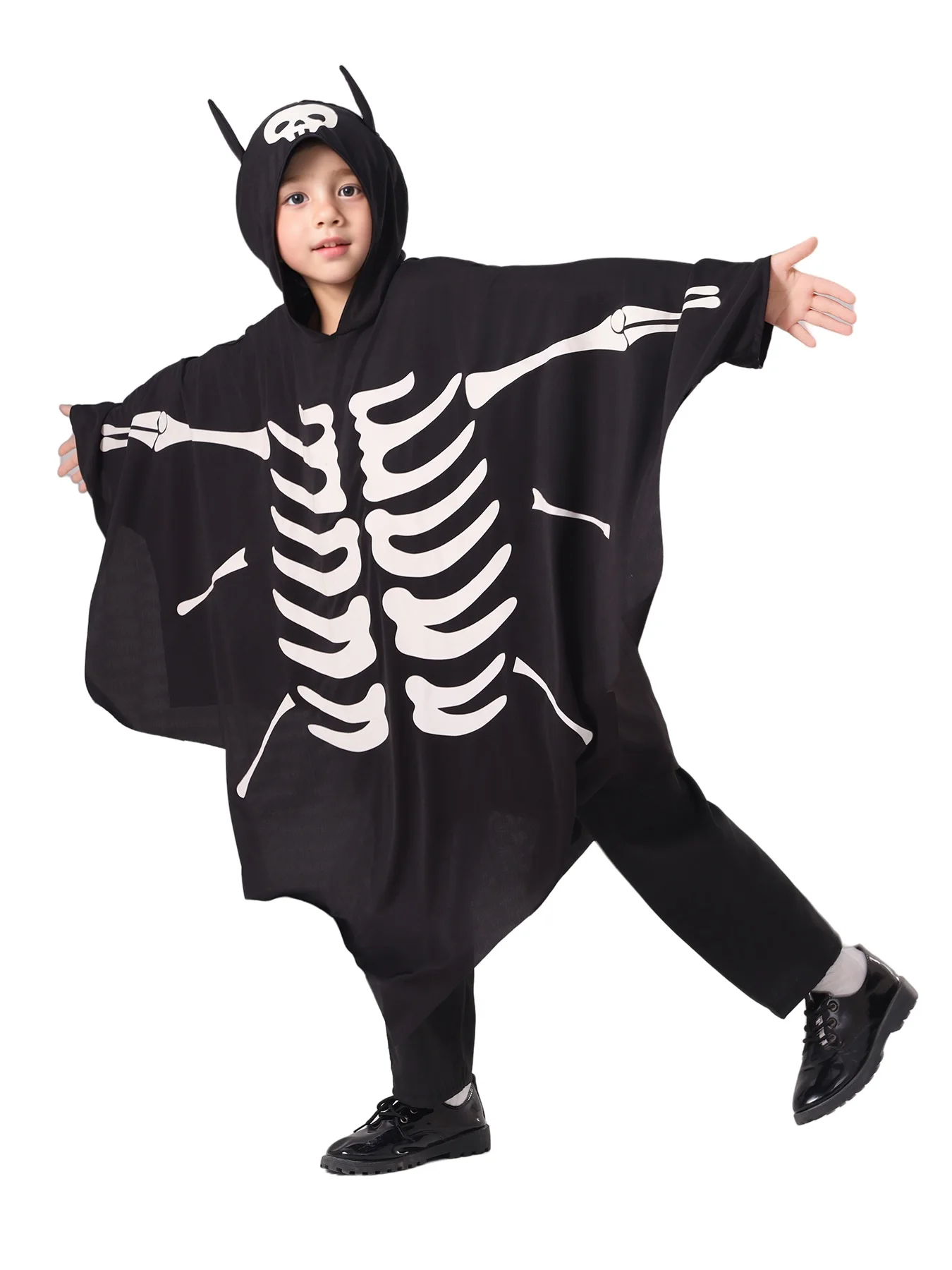 Glow In The Dark Kids Ghostly Bat Cape Halloween Costume