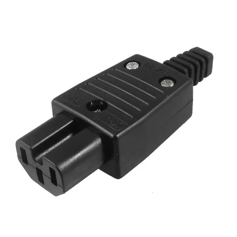 DT18 4X IEC320 C15 Female Outlet Socket Power Adapter Connector AC 250V 10A Rewirable Plug Black