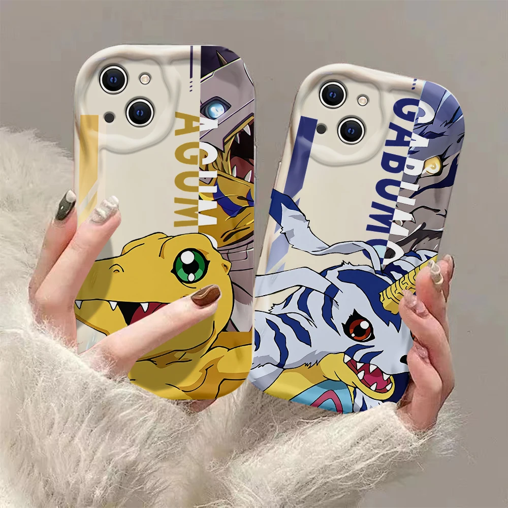 Digimon Adventure Anime 3D Wave Case for IPhone 15 14 13 12 11 Pro Max Mini X XR XSMAX 8 7 6S Plus Soft Silicone Cover