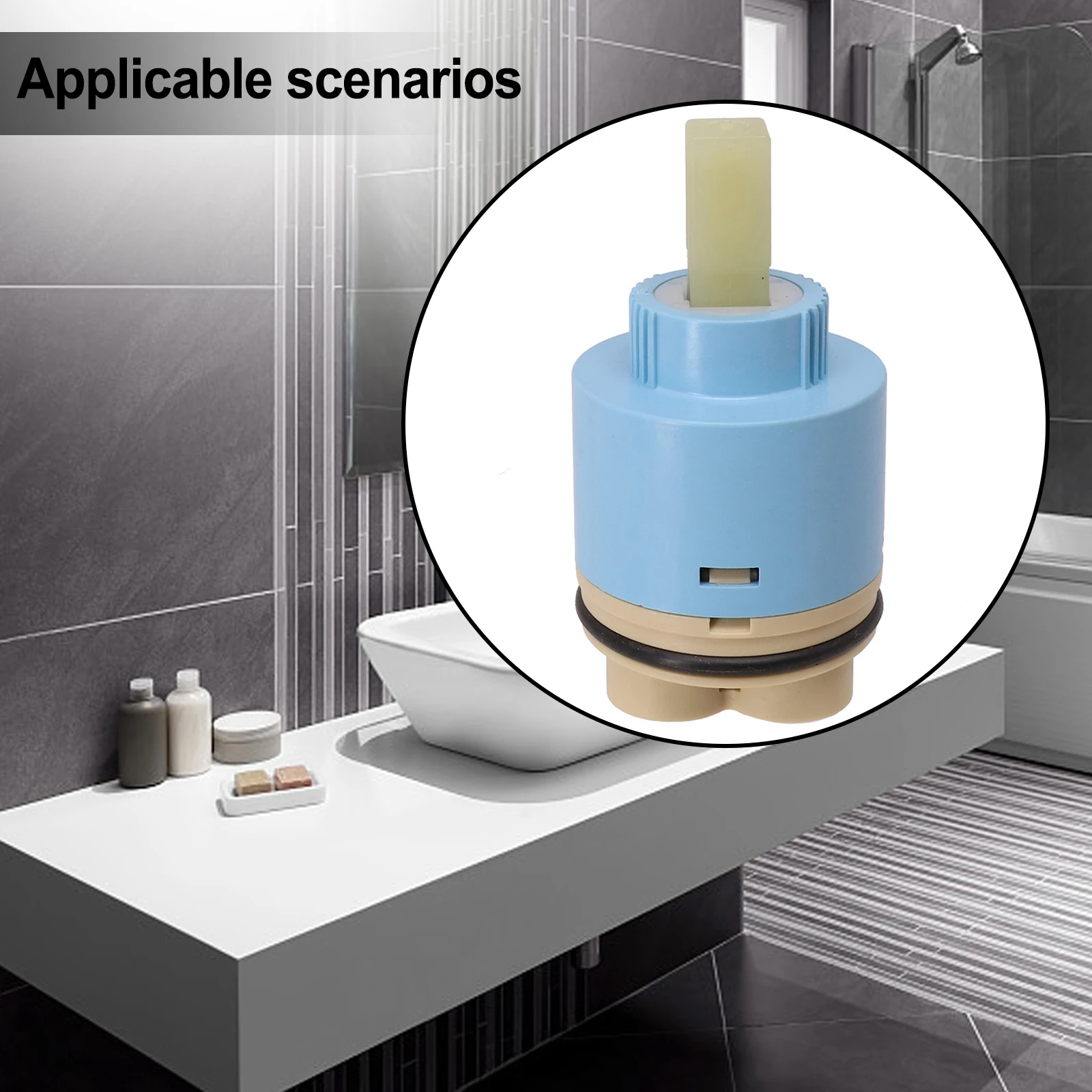 Tap Cartridge Effortless Switch Between Hot and Cold Ceramic Cartridge for Single Handle Faucets in Kitchen and Bathroom