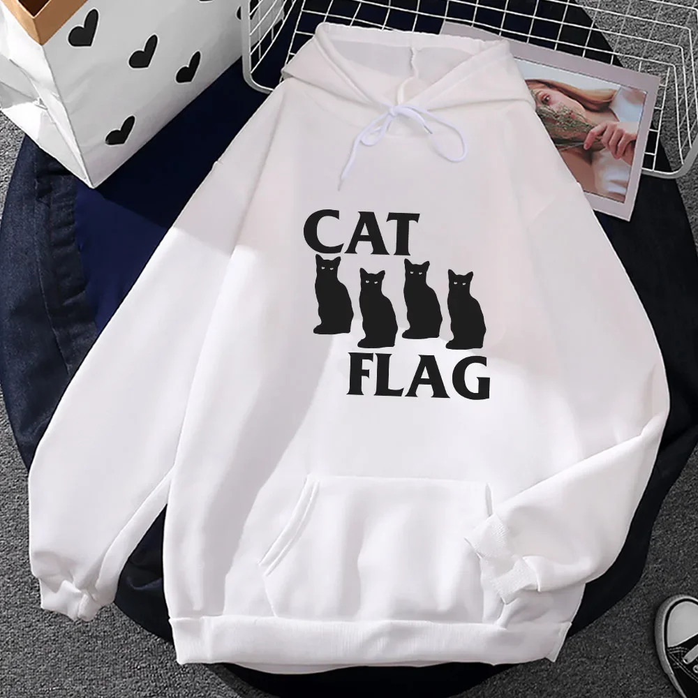 

Black Flagg Cat Flag Graphic Hoodies Prevalent Meal/female Casual Sweatshirt Autumn Winter Fleece Clothing Brand Hooded Pullover