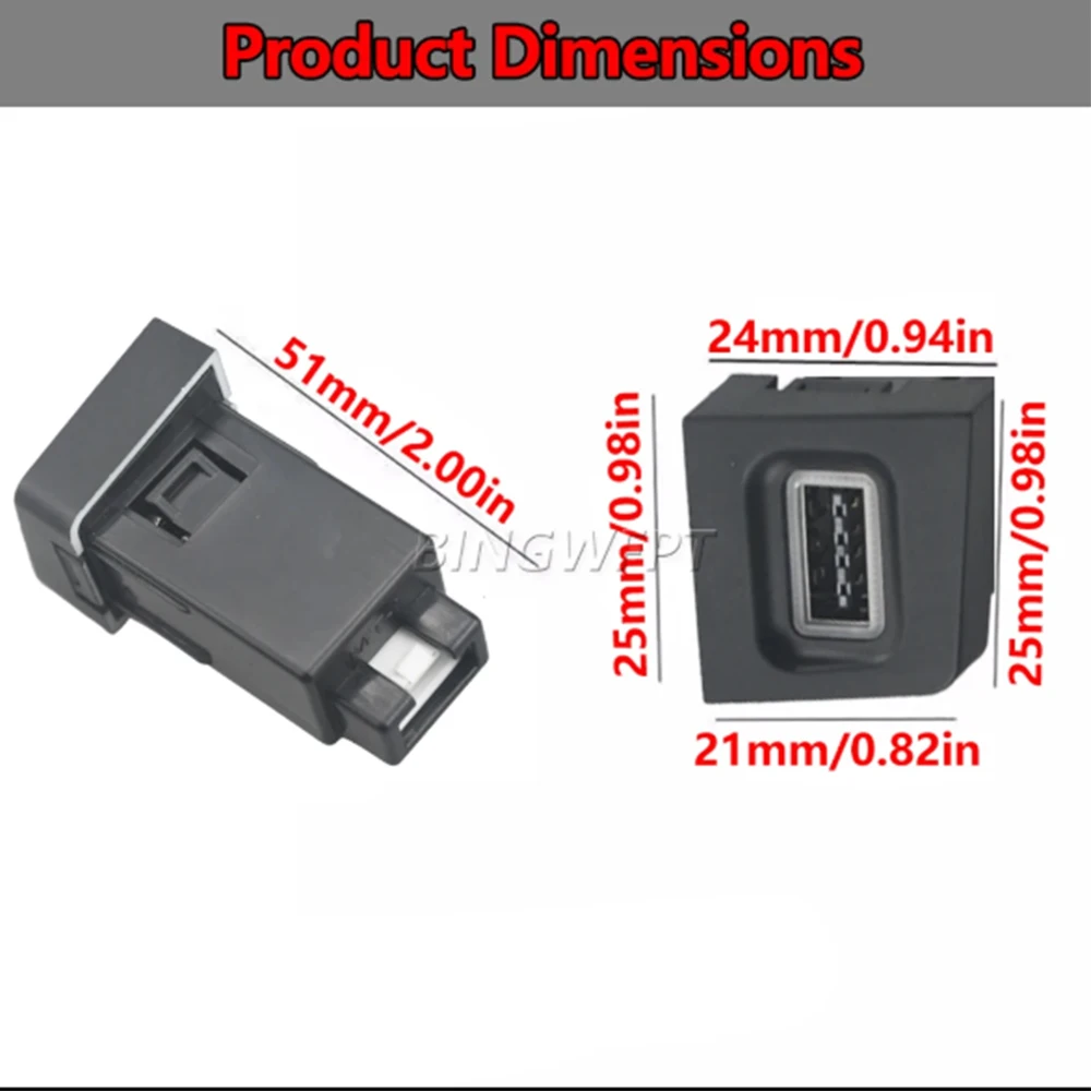 Red LED Light QC3.0 PD Car Phone USB Fast Charging Socket Adapter Power Outlet For VW Magotan B6 2007-2011 CC 2011‑2012