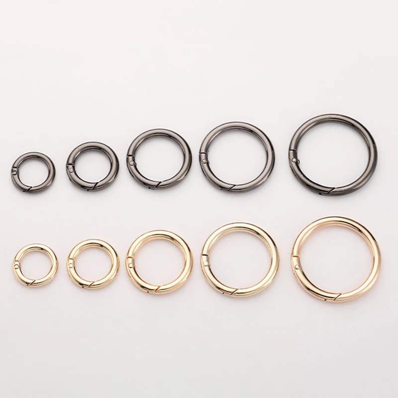 Metal O Ring Spring Clasps Openable Round Carabiner Keychain Bag Clips Hook Dog Chain Belt Strap Buckles Connector DIY Jewelry