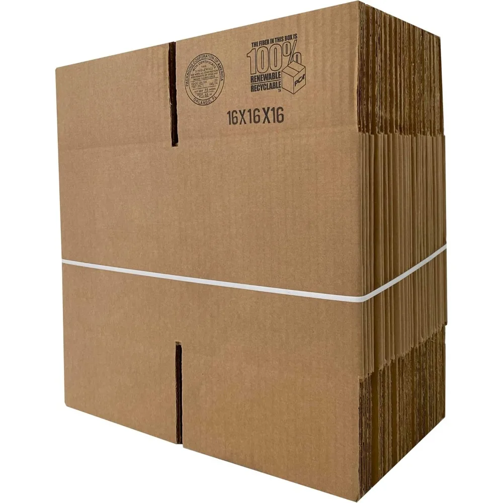 صناديق شحن متوسطة الحجم مكونة من 25 قطعة، مقاس 16 × 16 × 16 بوصة، ورق مقوى مموج متين لحلول البريد والتغليف #3