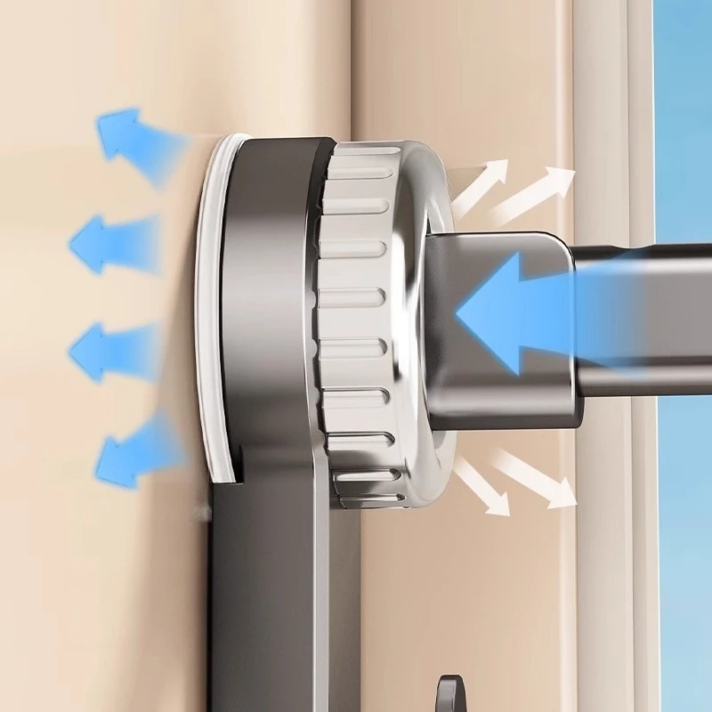 Plastic Vacuum Suction Cup Storage Rack for Household Use Non Perforated Balcony Wall Mounted Retractable Clothes and Hat Rack