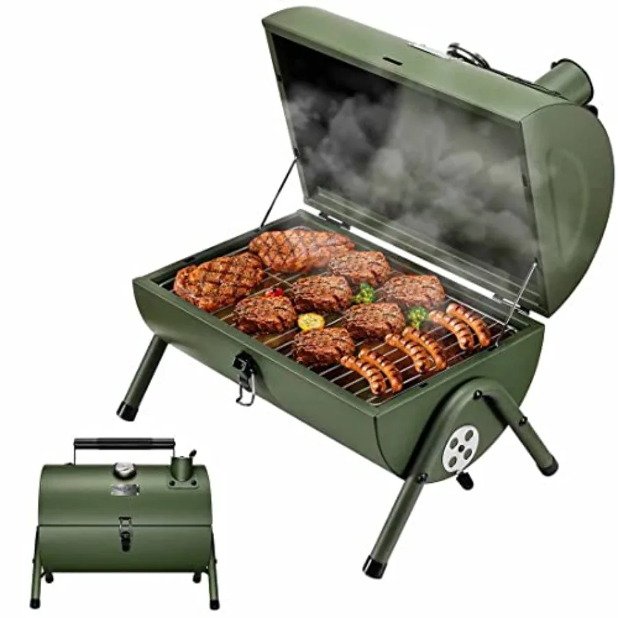 

Adjustable Portable Charcoal Grill Multi-functional Metal Small BBQ Smoker for Outdoor Hiking Picnic