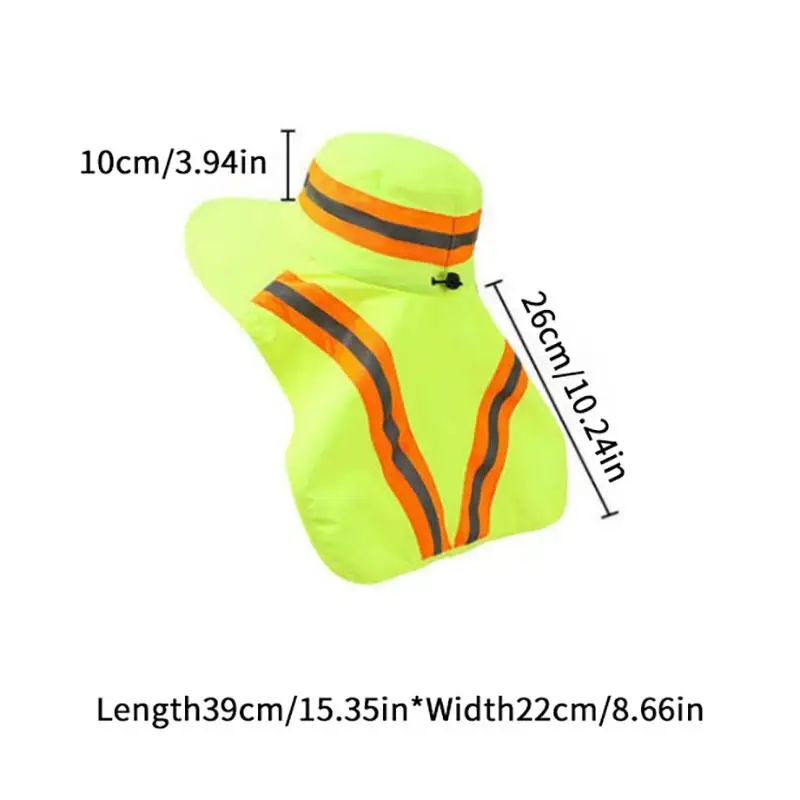 Reflektierender Sonnenhut, Sonnenschutz, Anti-UV, verstellbares Design, Bucket Hat mit großer Krempe, Nackenschutz, Sonnenschutz für Arbeiter im Freien. – Detail 5