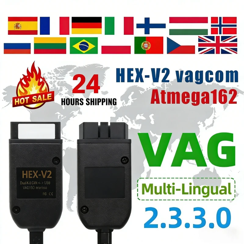 Nuevo VCDS VAGCOM HEX V2 VCDSCAN Interfaz 23.3.3 Diagnóstico Multi-Idioma para VW AUDI Skoda Seat 2026
