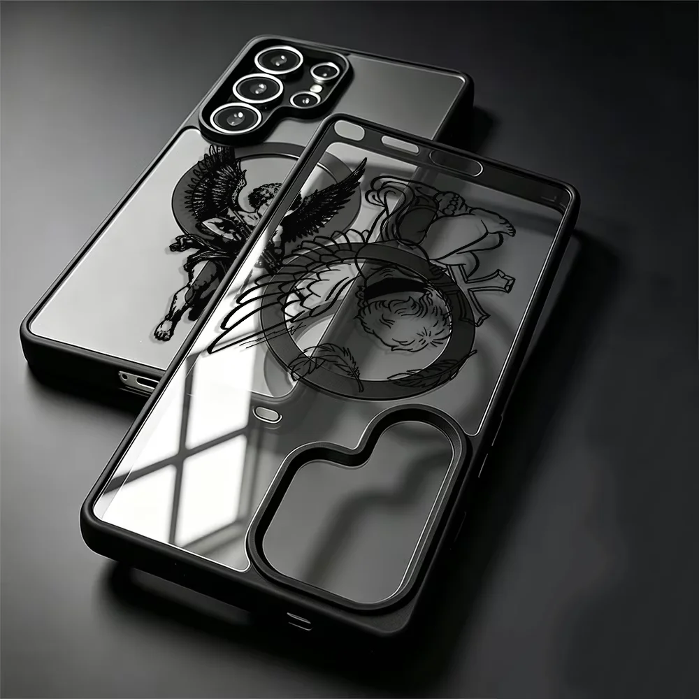 Cool Angel Baby Back Phone Cover Magsafe Case for Samsung Galaxy S26 Ultra S22+ S23+ S23 S25 Plus S24 FE S25+ S22 S24+ S26+