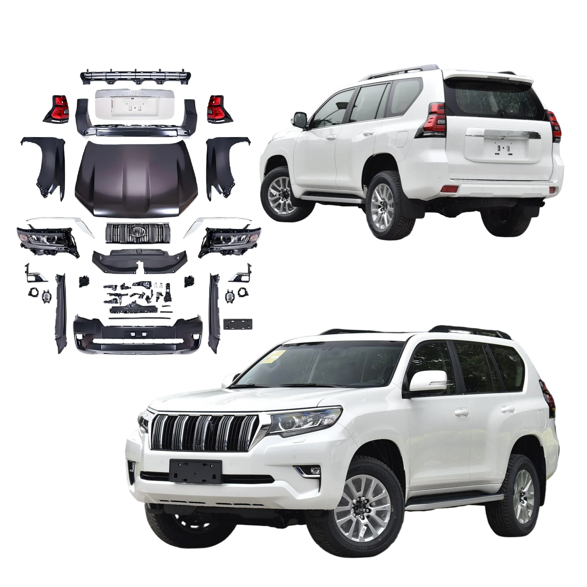 

Bodykit for to Yo Ta Land Cruiser PRADO 2010-2017 Facelift to 2018+ Old to New Style with High Quality LED Headlight Bumper
