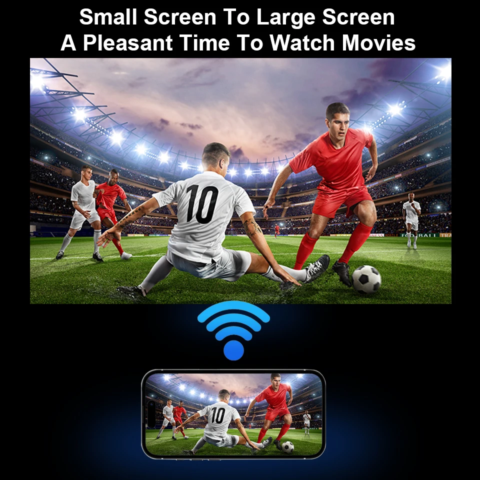 جهاز عرض إصدار خاص لكرة القدم لعام 2026 500 ANSI Full HD 1080P Android13.0 BT5.4 WiFi أجهزة عرض منزلية خارجية لكرة القدم #5