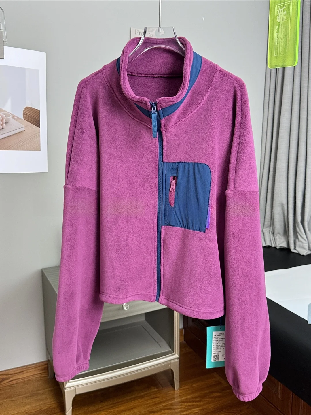 

Retro American Sle Outdoor Lightweight Fce Lined Thiened Warm Color Blo ket Stand Collar Casual ort Jaet