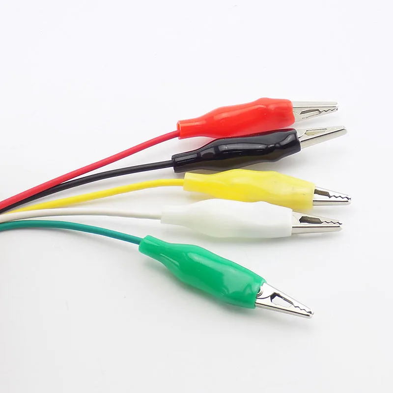 1/5/10 Pcs Electric Alligator Clips DIY Electrical Double-ended 5 colour Test Jumper Wire Roach Clip Crocodile Clips Cable