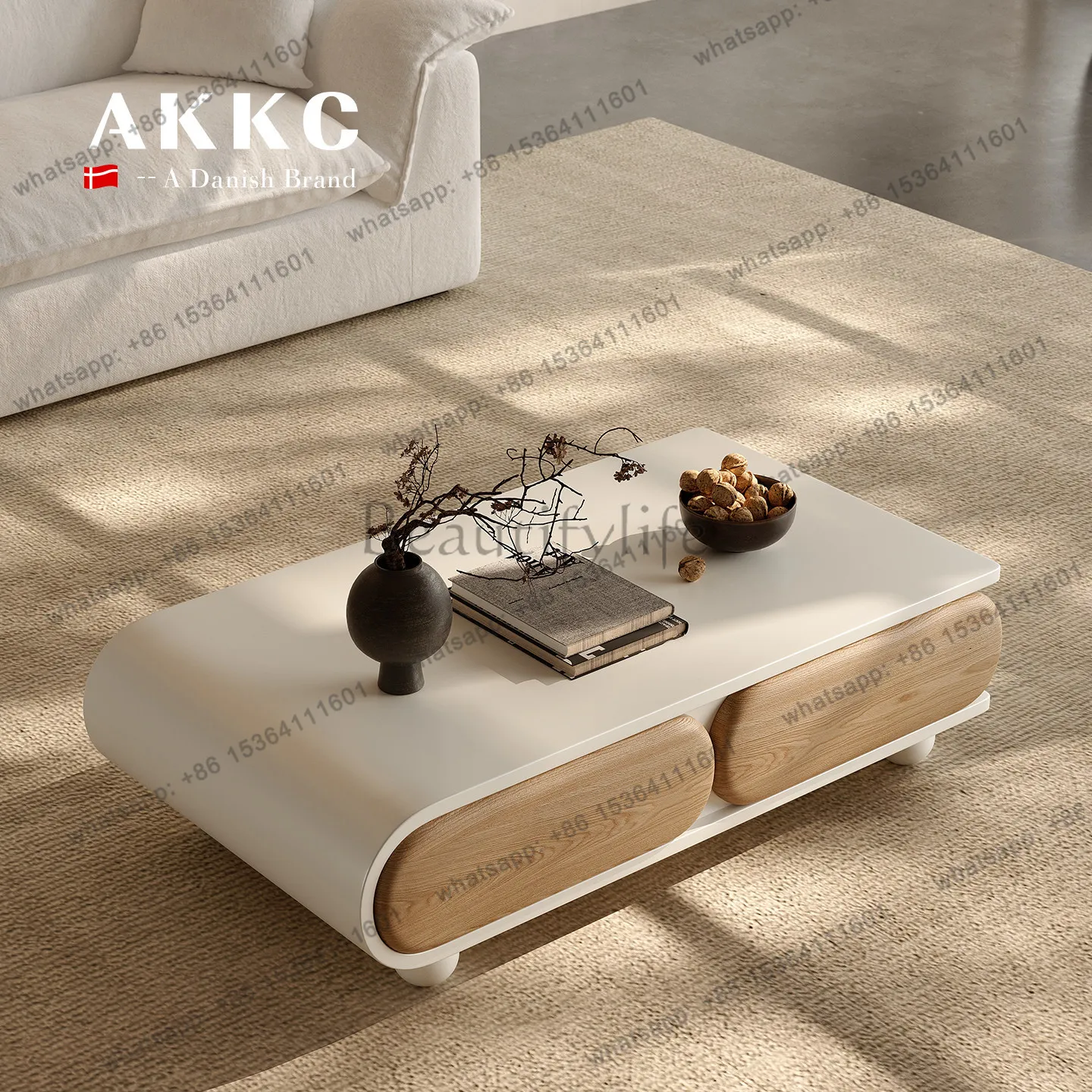 

yj9 Cream wabi silent wind coffee table small apartment high-end living room home new medieval minimalist coffee table