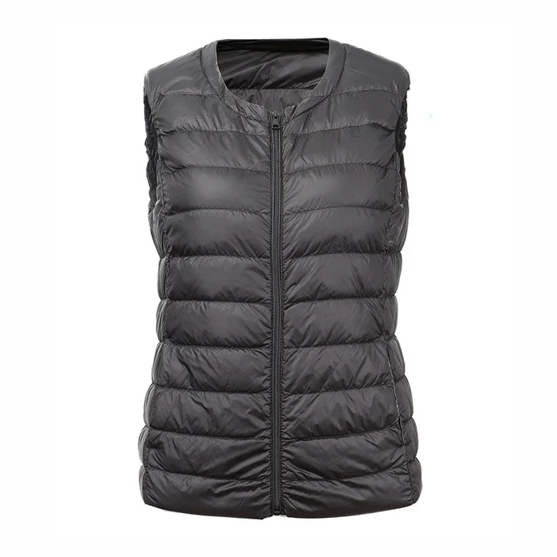 Autumn Winter Women Sleeveless Waistcoat Jacket Ultra Light White Duck Down Vest Female Short Vest Outwear Oversize 8XL