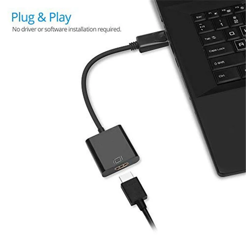 1080P DisplayPort to HDMI-compatible Adapter Male DP to Female HDMI-Compatible Cable Converter Video Audio For HDTV PC Projector