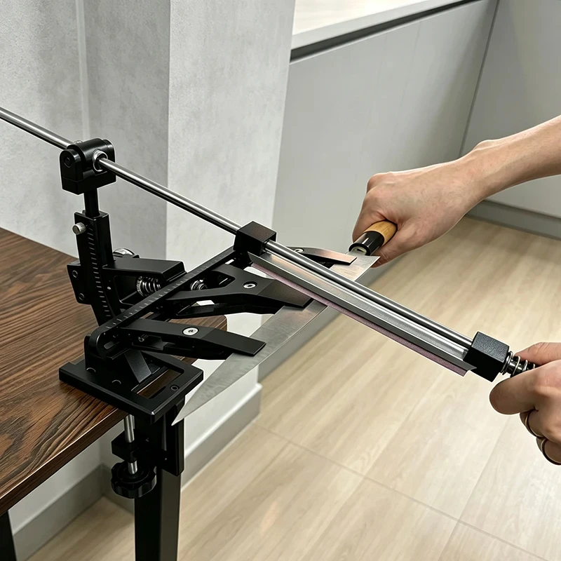 Professional Adjustable Angle Knife Sharpener Fixed Angle Sharpening Tool with Whetstone Precision Guide Kitchen Knife