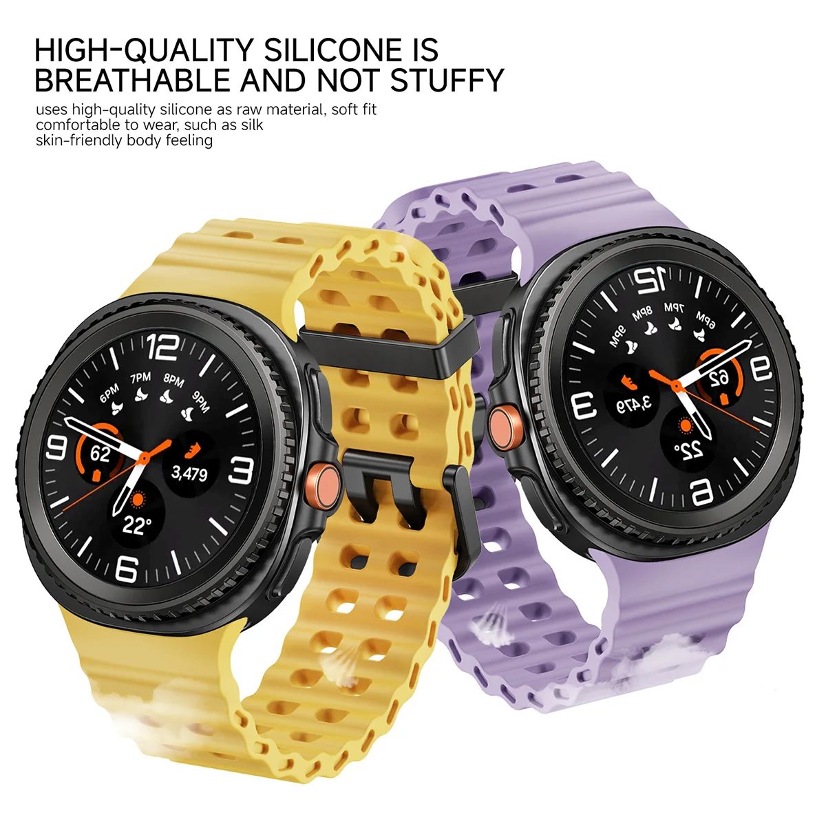 Cinturino originale per Samsung Galaxy watch 8/8 accessori classici Bracciale sportivo in silicone marino Galaxy watch 8 40 44m Band