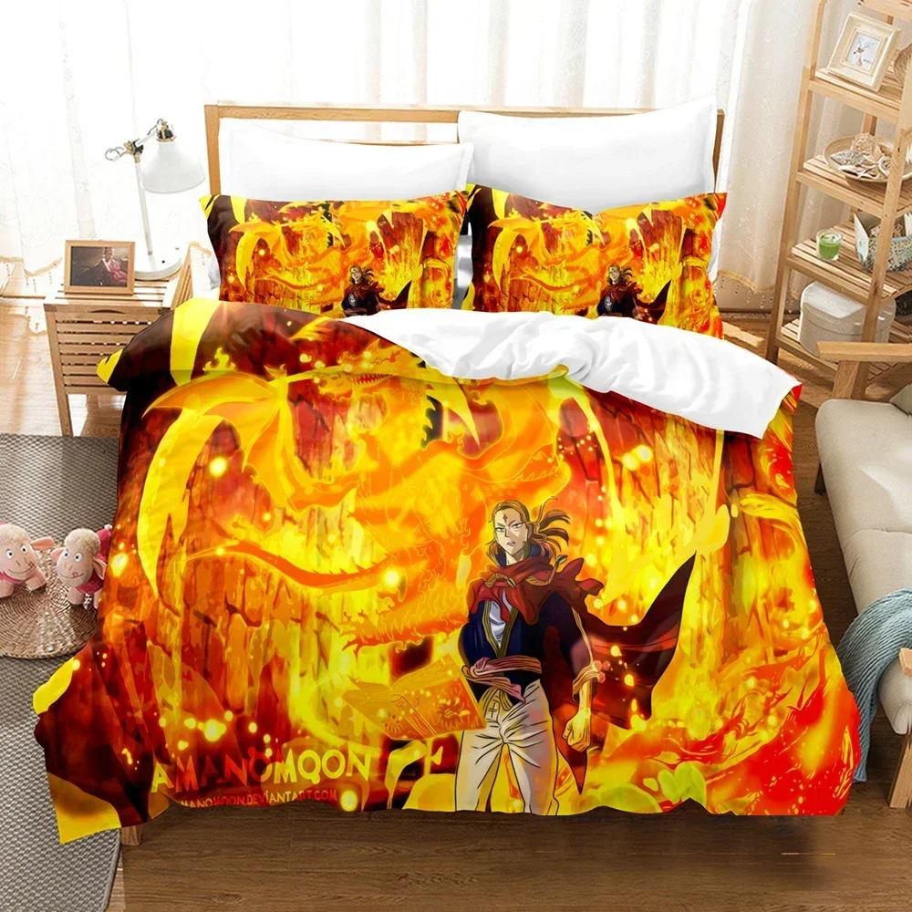 

3D Printed Black Clover Anime Asta Comfortable Duvet Quilt Cover Pillowcase Bedding Set Children Bedroom Decoration Home Textile