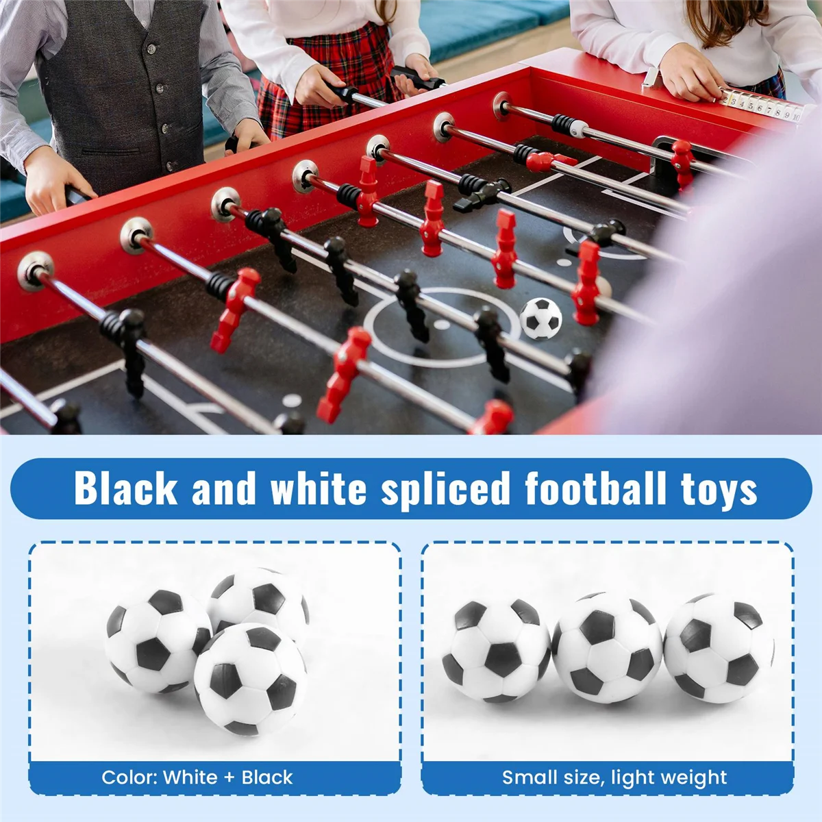 6PCS Small Football Style Table Ball Foosball Hard Plastic Table Ball Counterpart Game Children Toy