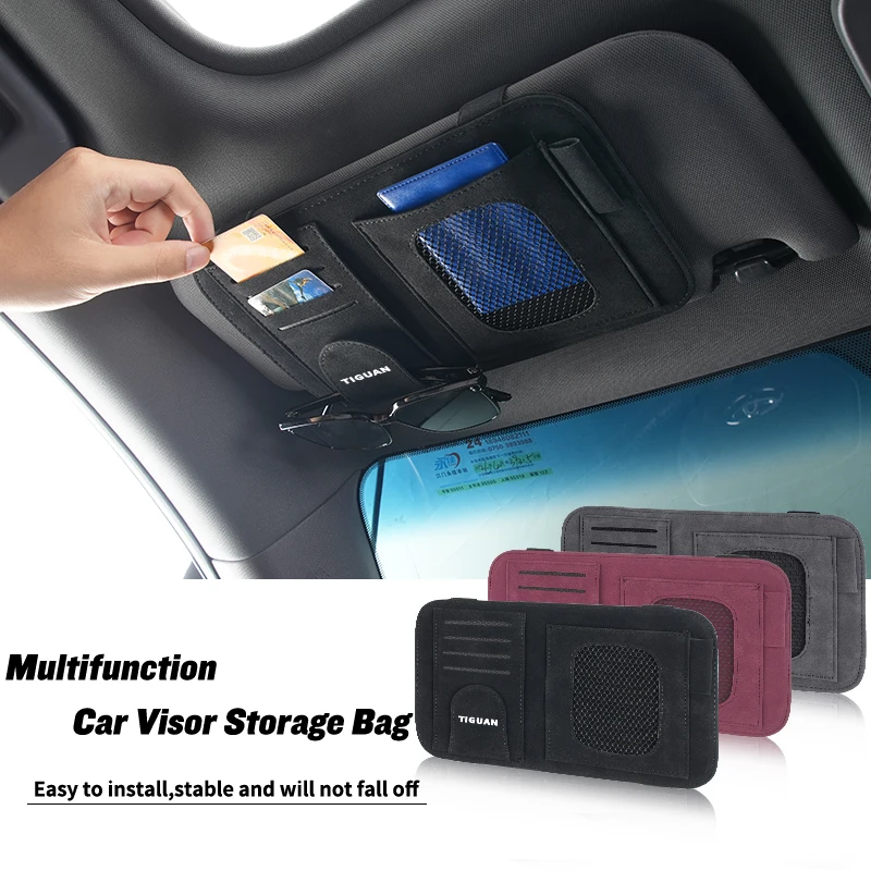

Car Sunshade Storage Bag For VW Tiguan GTI Polo Golf Passat Scirocco Jetta T-ROC Touran CC Sharan Beetle GTD GTE Sportcoupe