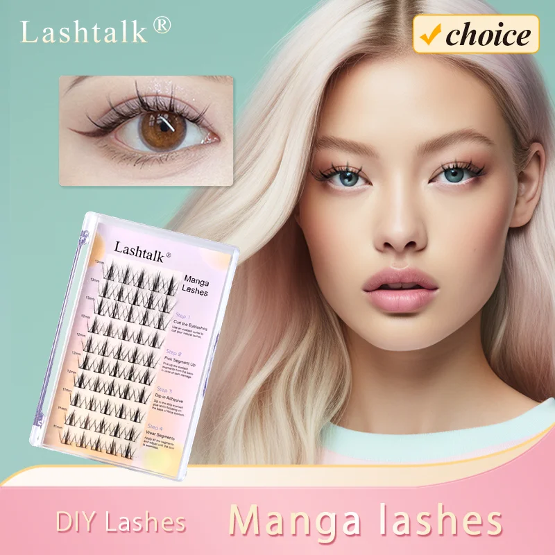 Lashtalk DIY Airy Cloudy Little Devil Manga False Eyelash Extensions 3D Natural Dense Volume Mix11-13mm Makeup Tool Freeshipping