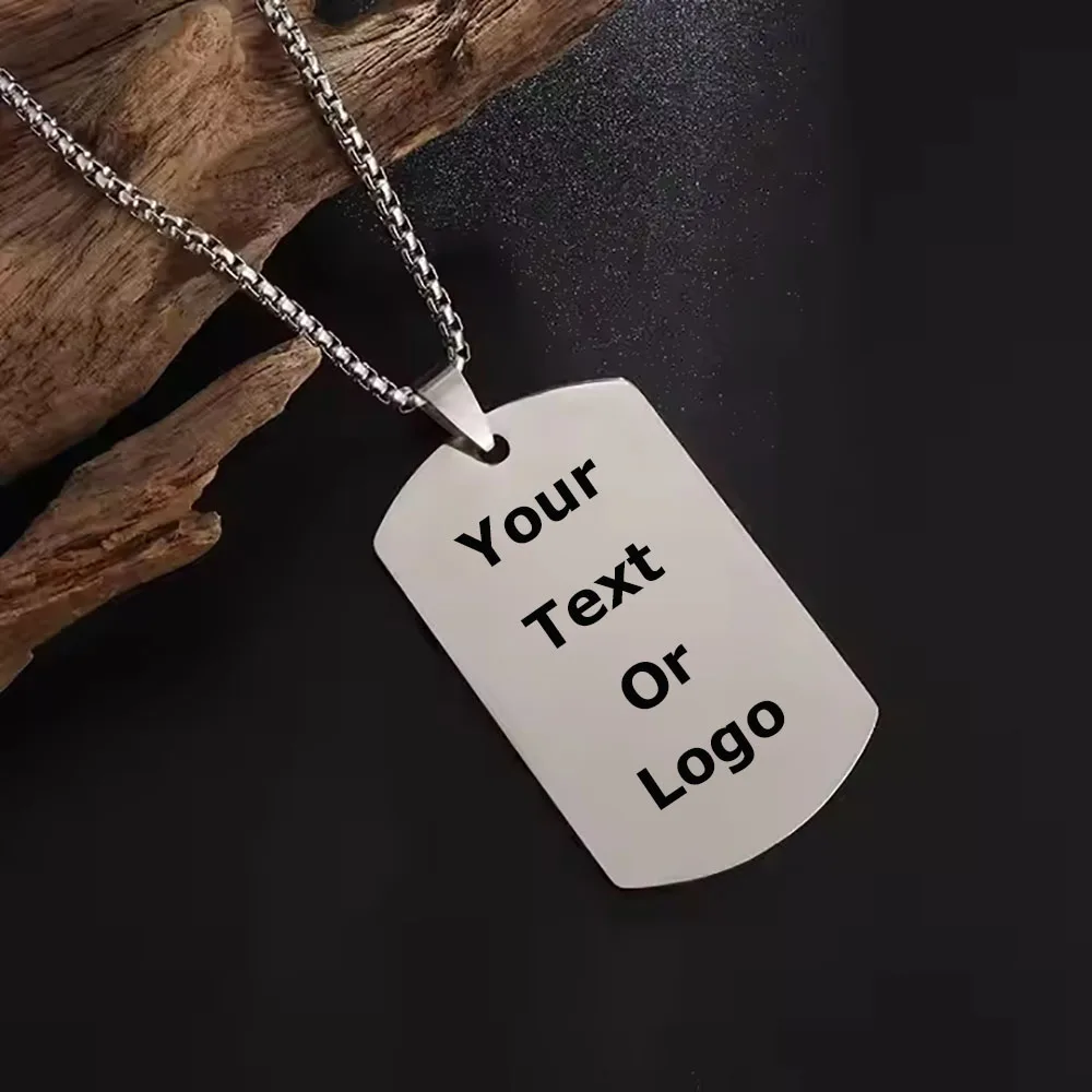 

Зеркальный лак DIY на заказ ID имя логотип выгравированный пустой жетон из нержавеющей стали кулон ожерелье ювелирные изделия подарок