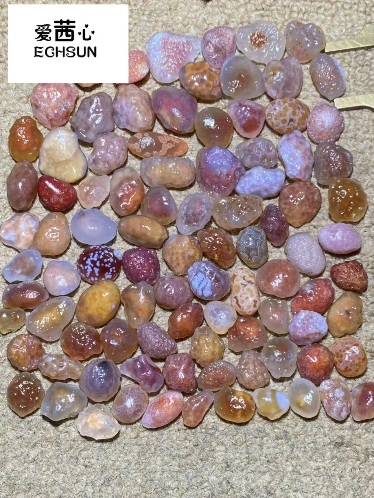 

93pcs/lot Special sale boutique natural snow skin powder sugar heart agate loose beads wholesale diy pendant rare Ethnic style