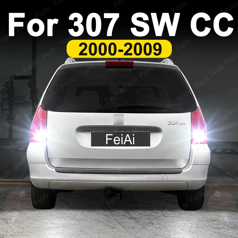 Para Peugeot 307 SW CC luces LED de marcha atrás 2000 2001 2002 2003 2004 2005 2006 2007 2008 2009 307 accesorios intermitente de marcha atrás