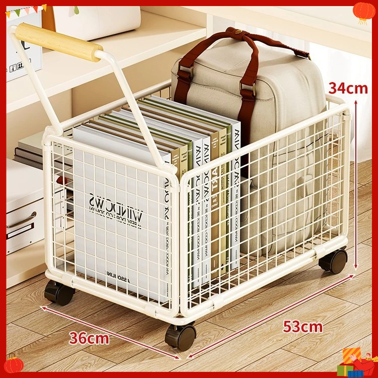 School bag rack with wheeled trolley movable large-capacity storage rack storage rack