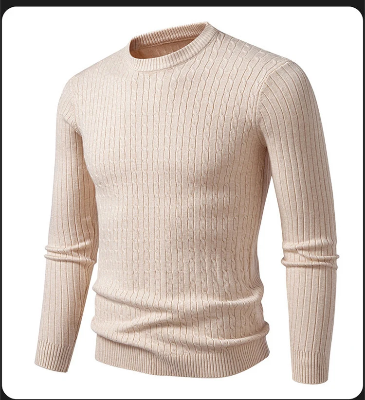 Winter Warmer Pullover Herren Rundhals-Pullover Slim Fit Pullover Herren Gestricktes Innen-Oberteil – Detail 7