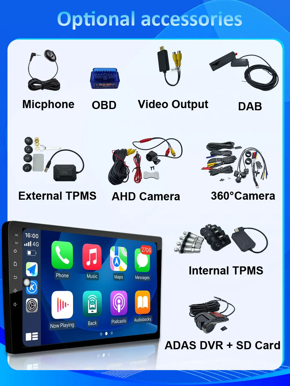 Auto-Radio Android 16 für Ford Ka 2008 - 2014 Carplay Multimedia-Player Stereo GPS Haupteinheit DSP BT WiFi 4G Split-Screen IPS – Detail 4