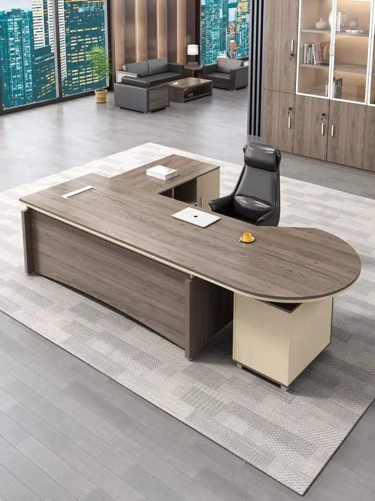 *Luxury Modern MDF Wood Office Desk Commercial Furniture with Panel Style Farm Design