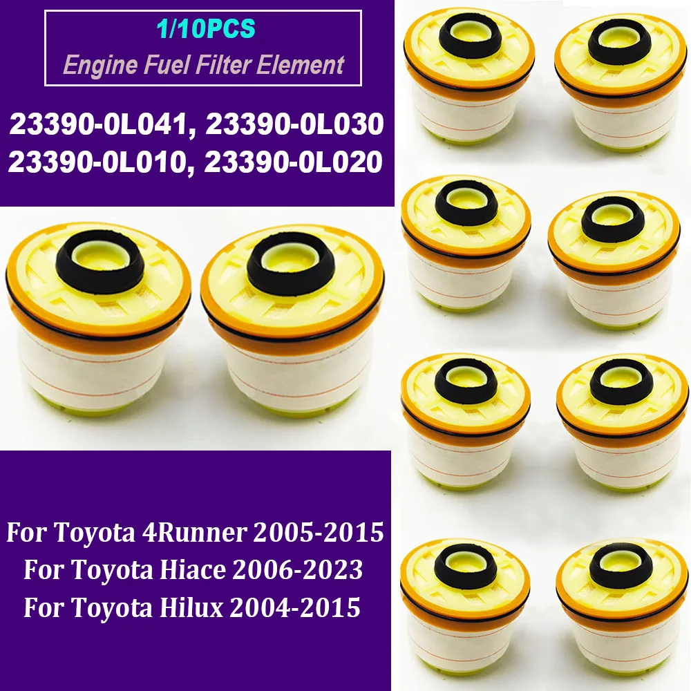 1/10PCS 23390-0L041 Engine Fuel Filter Element 23390-0L030 23390-0L010 23390-0L020 For T-oyota Hiace Hilux Innova 233900L041