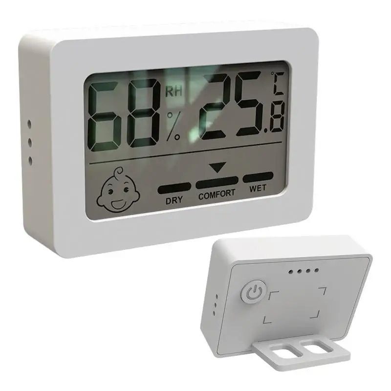 Temperature Humidity Monitor 4X Battery Powered Small Temperature Gauge Decorative Healthy Indoor Climate Humidity Gauge