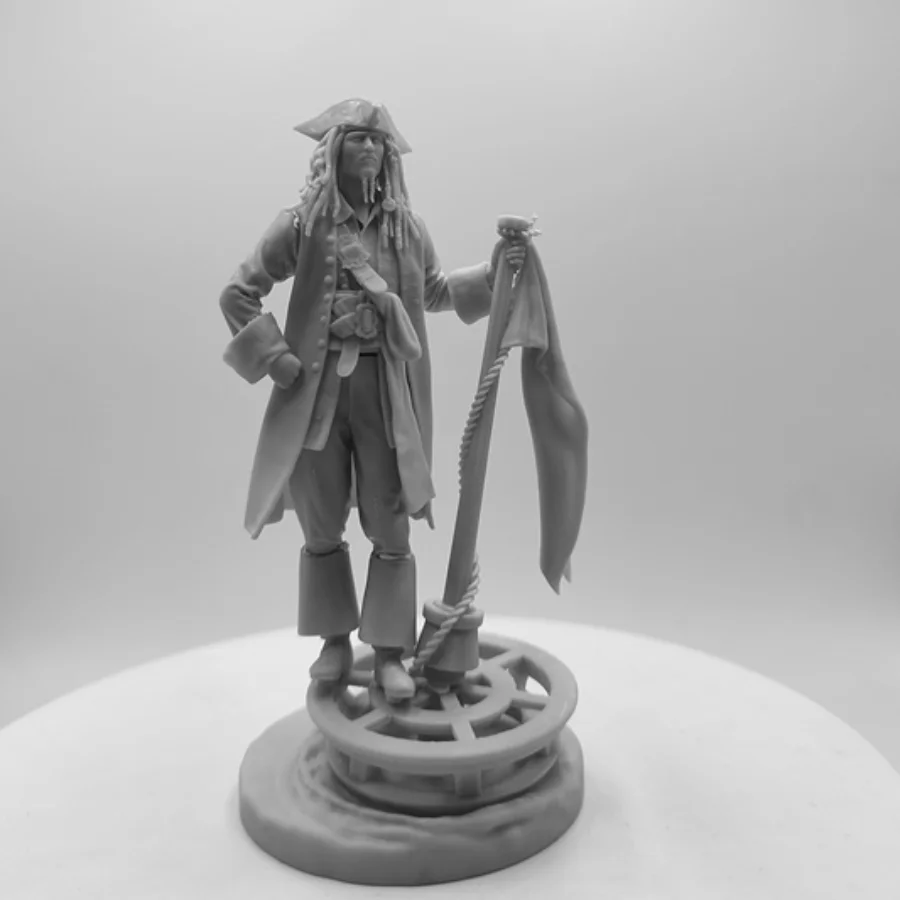 Ancient Caribbean Pirate Ship Captain 1/24 Resin Figure Assembly Model Kit Micro Scene Toys Unassembled Unpainted Free Shipping