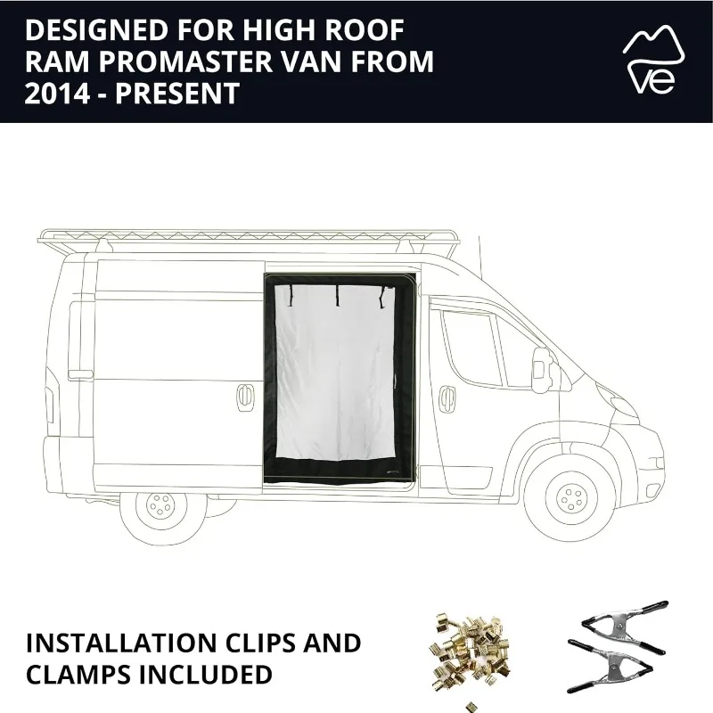 VanEssential Magnetic Closure Sliding Door Bug Screen Designed for Ram Promaster Van