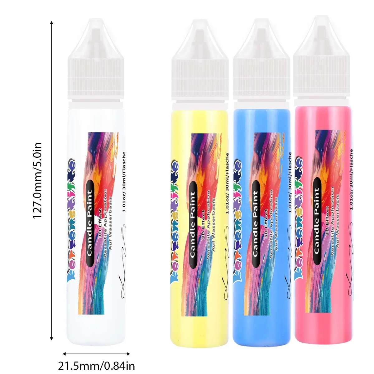 30ml/pcs Candle Pen with Three-dimensional Hook Wire Strong Adhesion for Hand Painted Candles Ceramic Metal Glass Supplies
