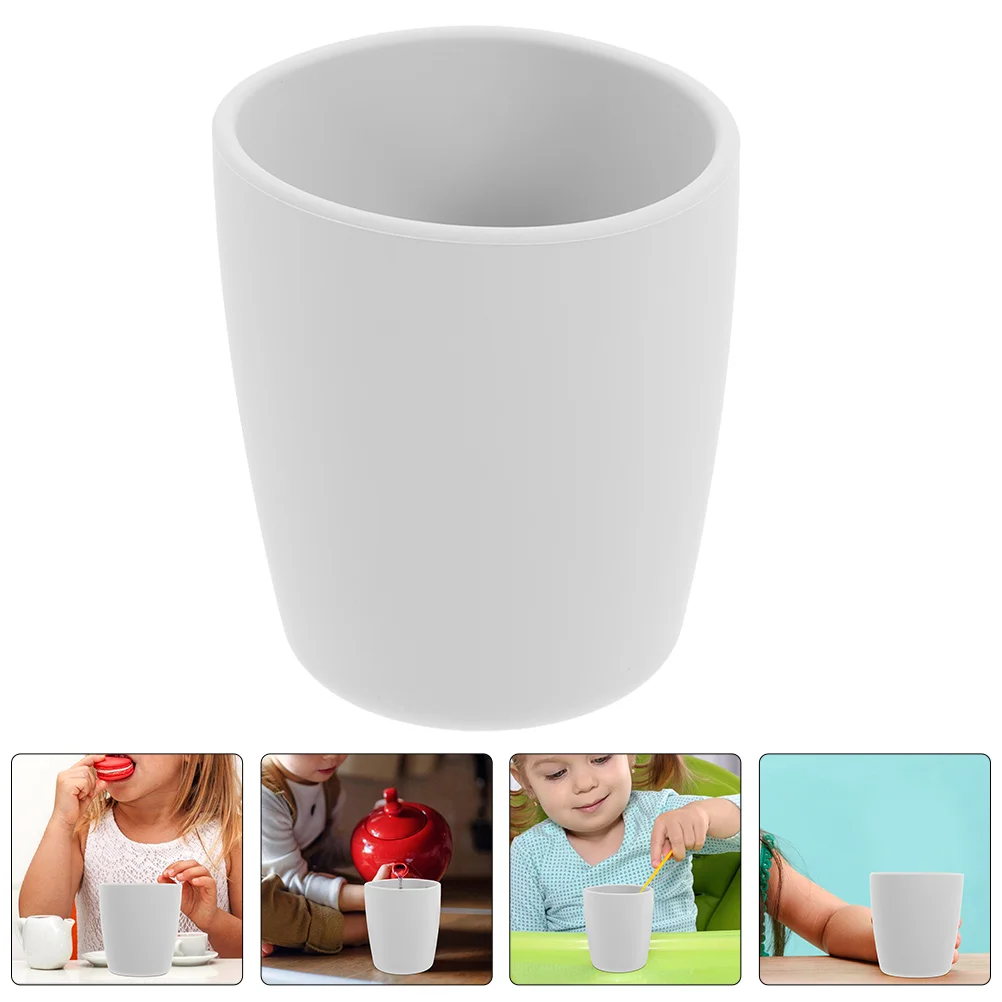 

2 Pcs Baby Straight Cup Water Mug Toothbrush Cups for Bathroom Anti-fall Silicone Training Year Old Silica Gel Child 1