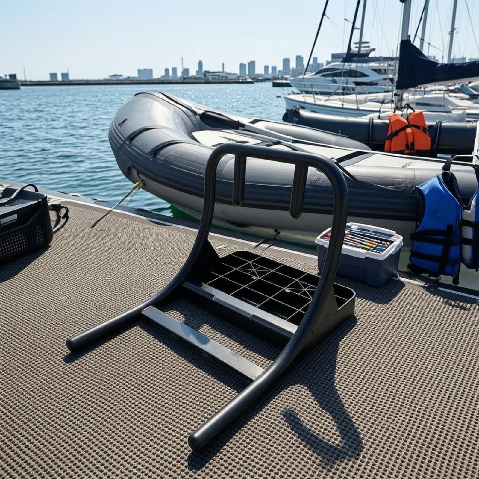 Inflatable Boat Engine Bracket Single Outboard Engine Bracket Outboard Mount Portable Boat Engine Adapter Easy Installation