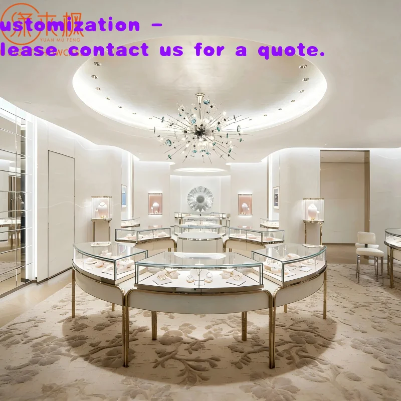 custom.Custom Luxury Jewelry Display Cases | Curved Island Counters, & Customizable High-End Boutique