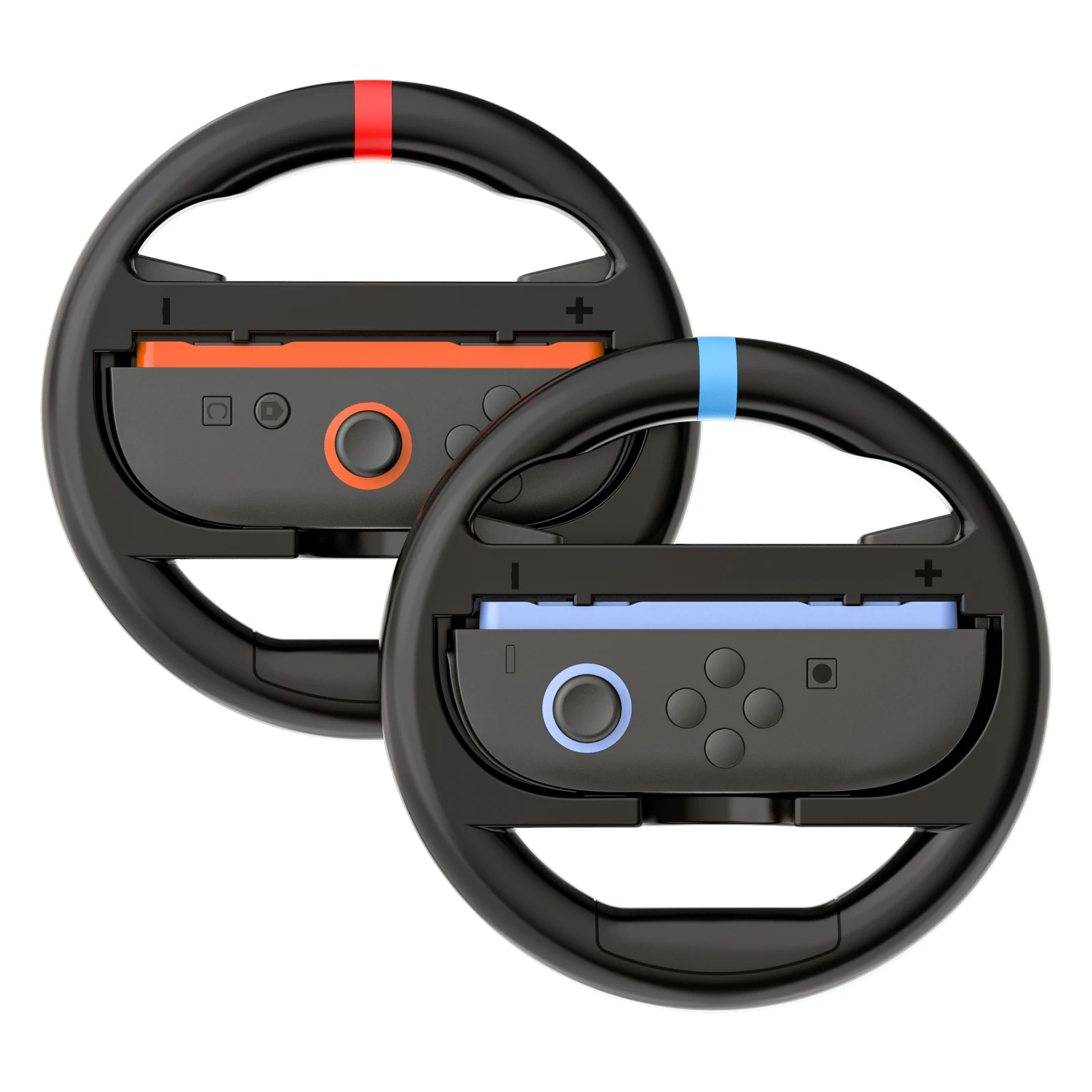 Paquete de 2 Volantes para Switch, Agarre Joy-Con Negro para Mario Kart 8 Deluxe y Mario Kart 9, Control de Carreras Plug-and-Play