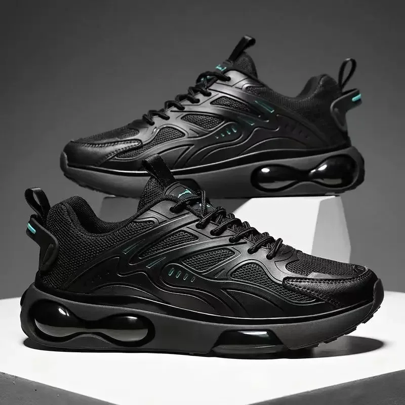 Men Sports Shoes Fashion Leisure Teenagers in Spring and Autumn Black Mesh Breathable Anti-skid Climax Enhancing Runing Sneakers