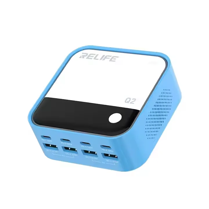 RELIFE Q2 120W High-power Charger, Supporting Simultaneous 8-port Fast Charging for IP/Android Phones and Electronic Devices