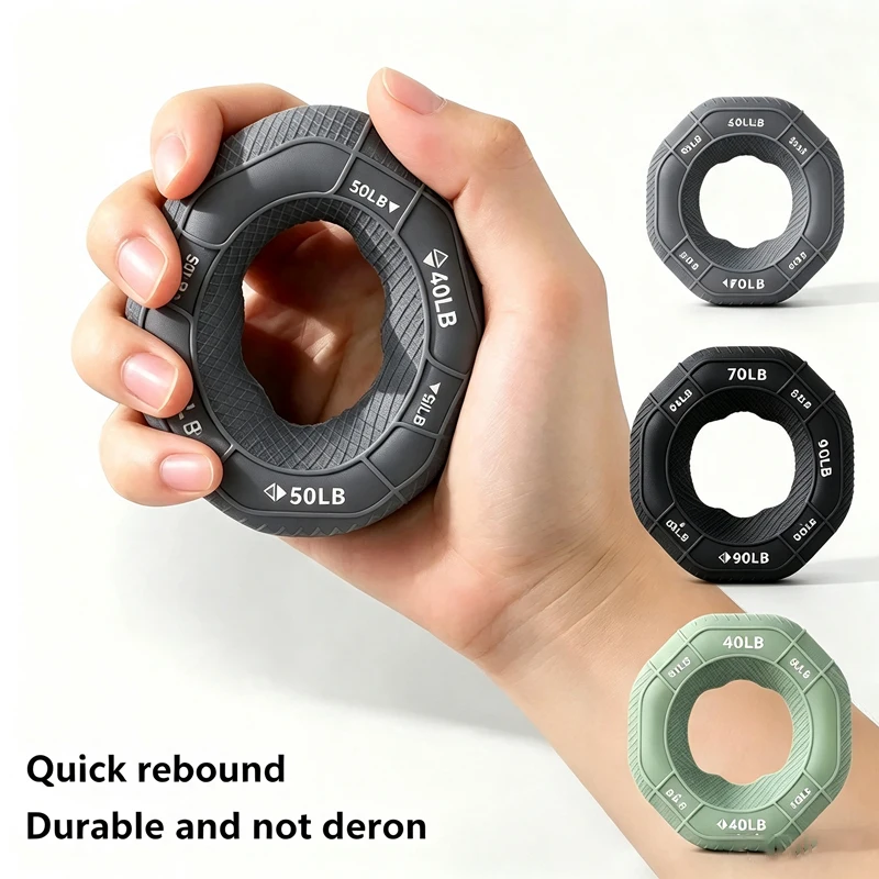 Silicone Hand Grip Ring Hand Strength Trainer Arm Muscle Exercise Gripper for Men Women Student Rehabilitation Fitness Training