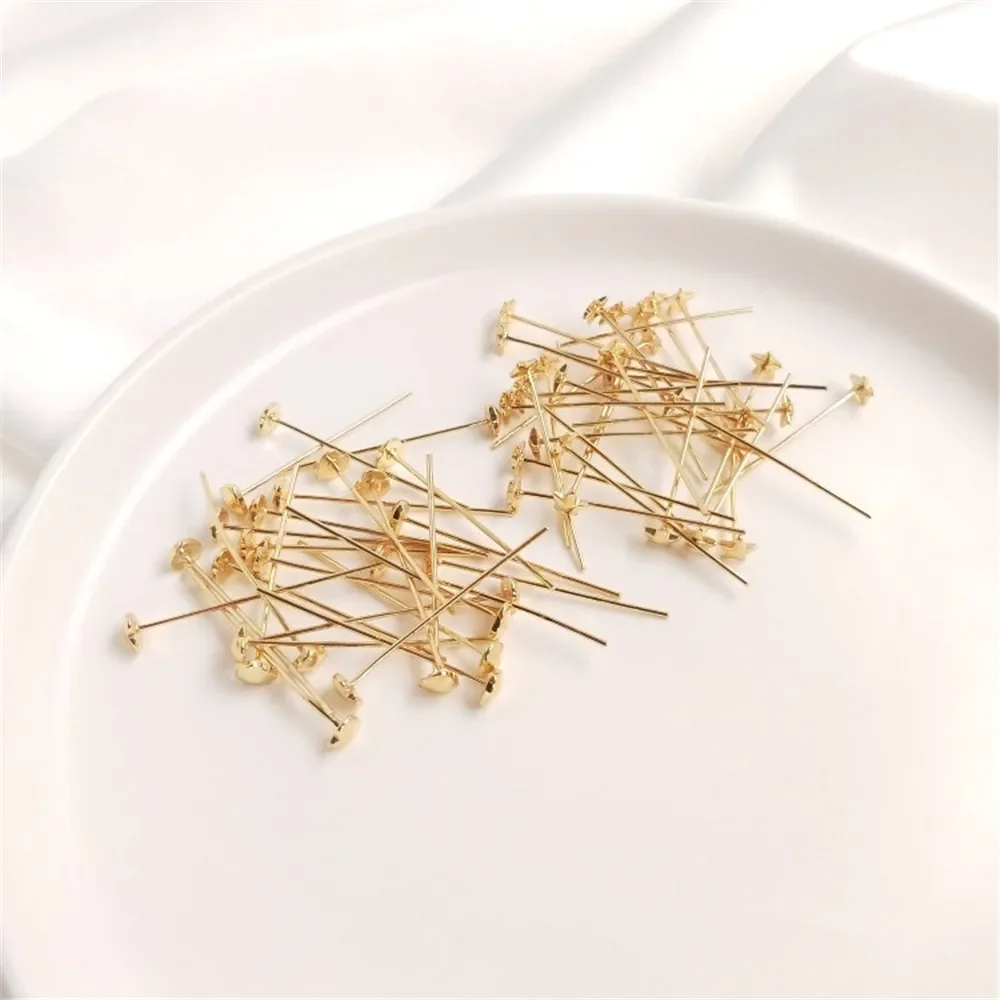 diy jewelry accessories 14K Gold Color T word needle five star love shaped flat head needle handmade jewelry materials