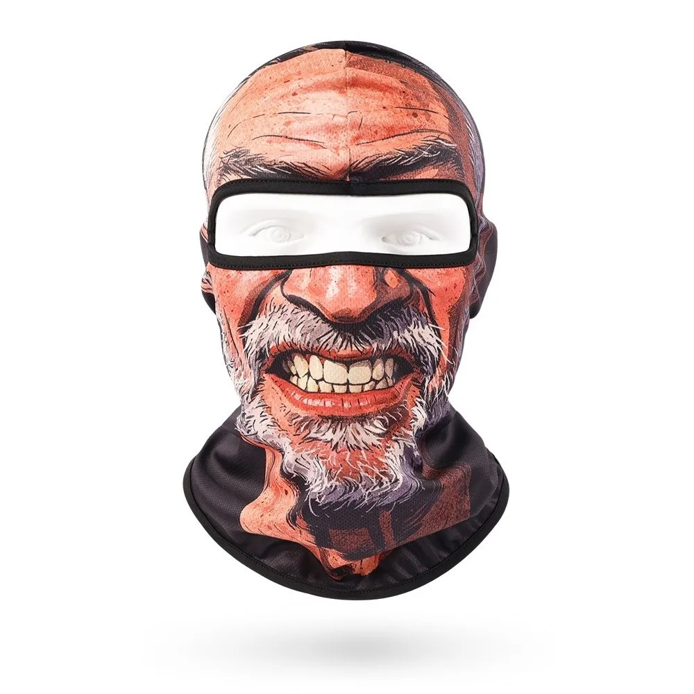 Quick Dry Funny Face Mask Breathable Realistic Face Design Full Face Headwear Sun Protection Full Coverage Realistic Balaclava