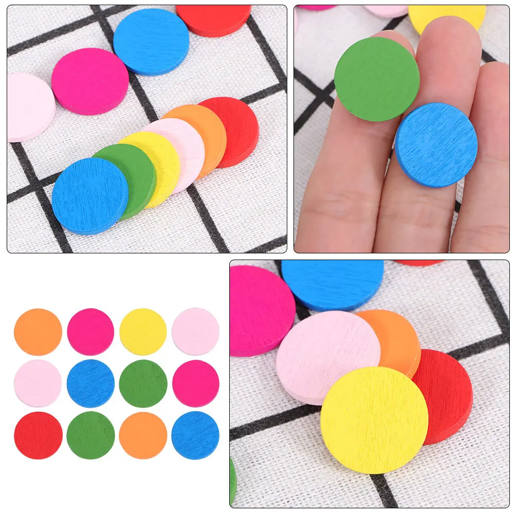 

TOYANDONA 150pcs Wooden Slices Round Craft Blanks for Math Counters School Supplies Games and Art Projects