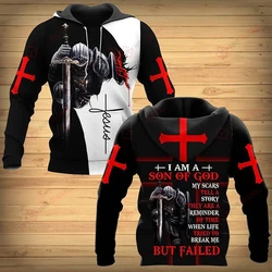 Hoodies Knight Templar Armor Jesus God Guard Cavalier 3d Print Sweatshirts Men Women Oversized Hoodie Kids Pullover Clothing